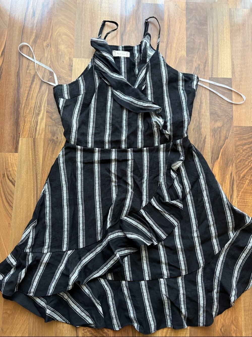 Altar’d State Woman’s Size L Striped Black and White Dress